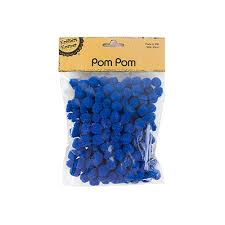 PomPom  15mm Dark Blue Pack 200